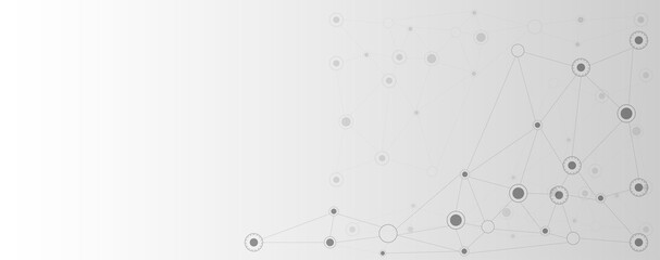 Abstract technology futuristic digital line graphic concept with square pattern elements on white background. Vector illustration.