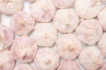 Group of garlic isolated on a white background.