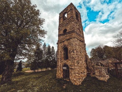 A view of the Basilica Monastery in the village of Krasny Brod in Slovakia