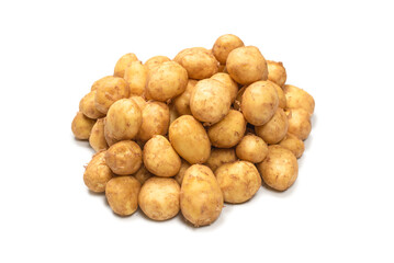 Raw potato isolated on a white background.