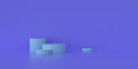 3D rendering of blue geometry background image