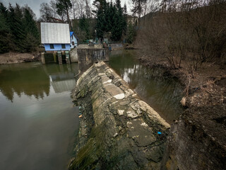 A view of a water reservoir in the town of Gelnica in Slovakia