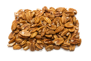 Pecan-nut isolated on white background.
