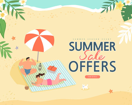 summer shopping event illustration. Banner
