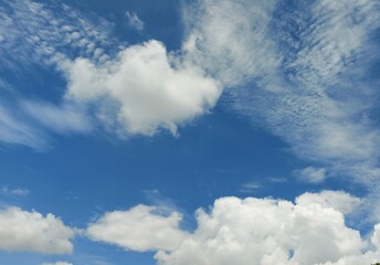 Beautiful sky with soft white clouds