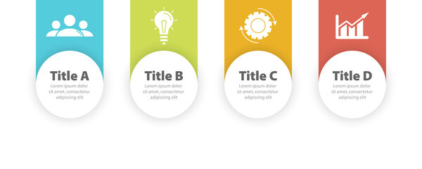 Business infographic template with 4 options, parts or steps. Vector illustration.