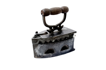 Vintage charcoal iron. Turn obliquely to the left.