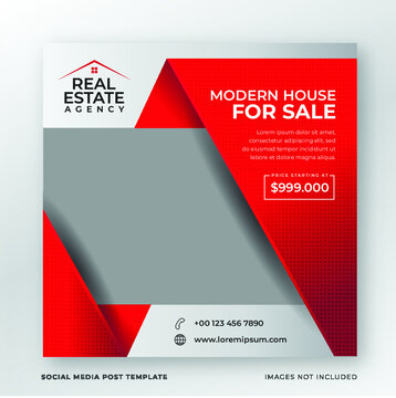 home real estate property banner for social media post template