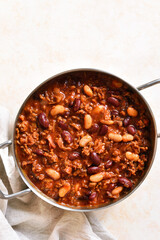 Cowboy beans in cooking pan