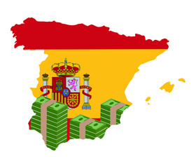 Fototapeta premium Economic growth in Spain concept, 3D rendering isolated on white background