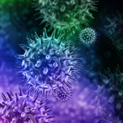 Fototapeta na wymiar 3d render Corona virus microscopic view 