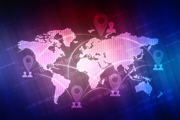 Obraz premium 2d illustration world map abstract background 