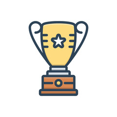 Color illustration icon for trophy
