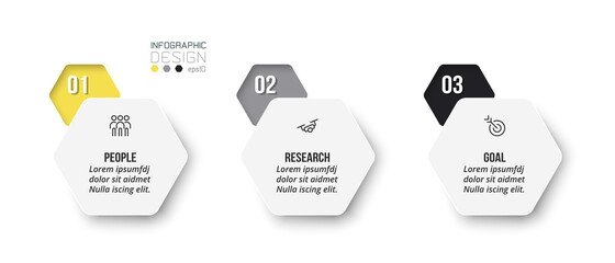 Infographic business template with step or option design.
