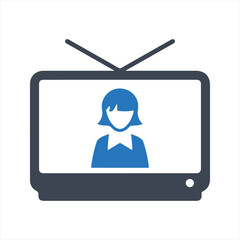Television icon. Vector and glyph