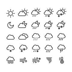 Weather forecast icons set