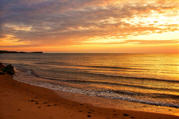 Sunset over Atlantic Ocean in Cape Breton, Nova Scotia, Canada