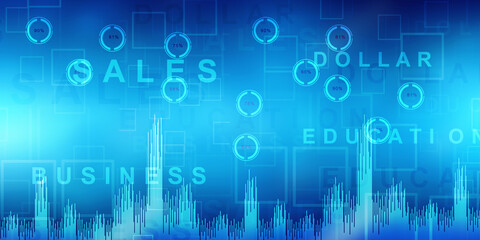 2d rendering Stock market online business concept. business Graph 