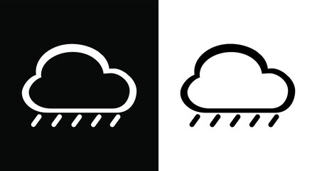 black and white simple style rain icon