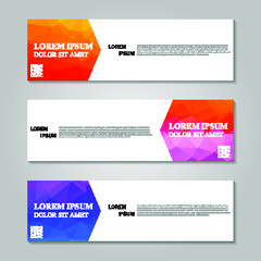 Horizontal banners with polygonal background