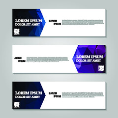 Horizontal banners with polygonal background