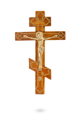 Wooden cross isolated.