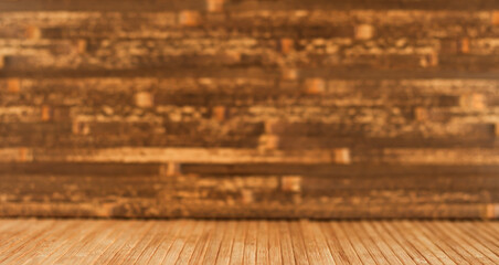 Wooden background for presentation. Brown old wall.