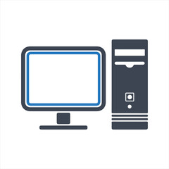 Desktop icon. Vector and glyph