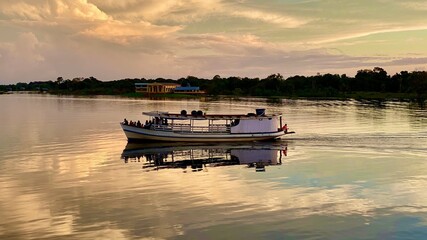 Sunset at Janauaca lake in Manaquiri. Amazonas - Brazil.