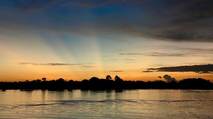 Sunset at Janauaca lake in Manaquiri. Amazonas - Brazil.