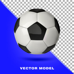 Soccer ball, football. Sports Equipment. 3D realistic vector illustration.