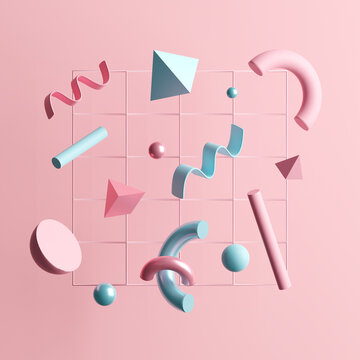 3D illustration of multiple abstract objects. © LUMEZIA.com