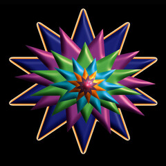 Dekorative Figur vor schwarzem Hintergrund