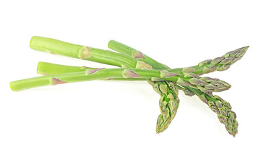 Delicious fresh asparagus isolated over white background