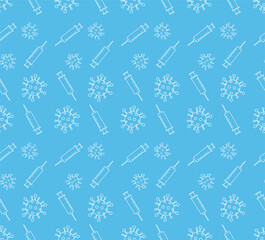 Medical and virus seamless pattern background. Medical healthcare concept. Vector.