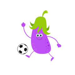 cute eggplant character vector template design illustration