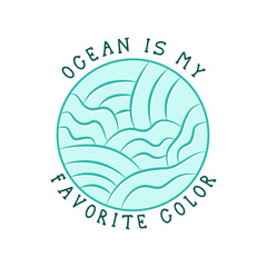 Vector design of blue rippling sea water