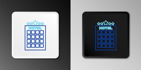 Line Hotel building icon isolated on grey background. Colorful outline concept. Vector