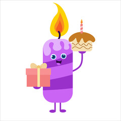 cute candles character vector template design illustration