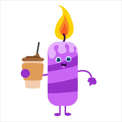 cute candles character vector template design illustration