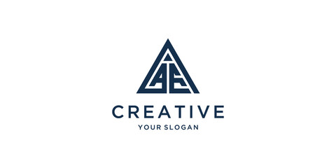 Monogram letter ae logo template