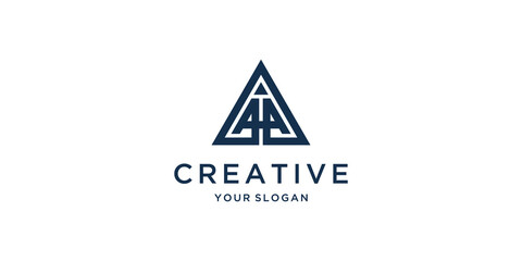 Monogram letter aha h aa logo template