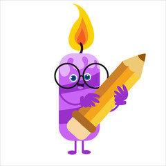cute candles character vector template design illustration