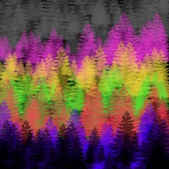 Illustration images of colorful trees