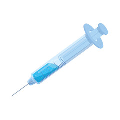 Isolated syringe with a blue liquid icon