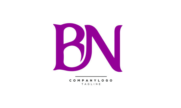 Alphabet letters Initials Monogram logo BN, BN INITIAL, BN letter