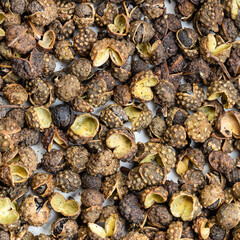 dried sichuan pepper peppercorns close up