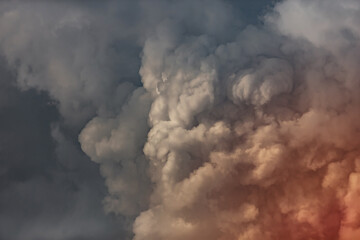 Background of smoke from volcanic eruption