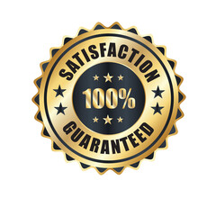 Naklejka premium Satisfaction Guaranteed badge, trust badge design, guarantee badge, trusts badge logo