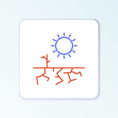 Line Drought icon isolated on white background. Colorful outline concept. Vector